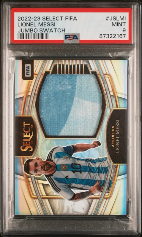 PSA 9: 2022-23 Panini Select FIFA #JS-LMI Jumbo Swatch - Lionel Messi