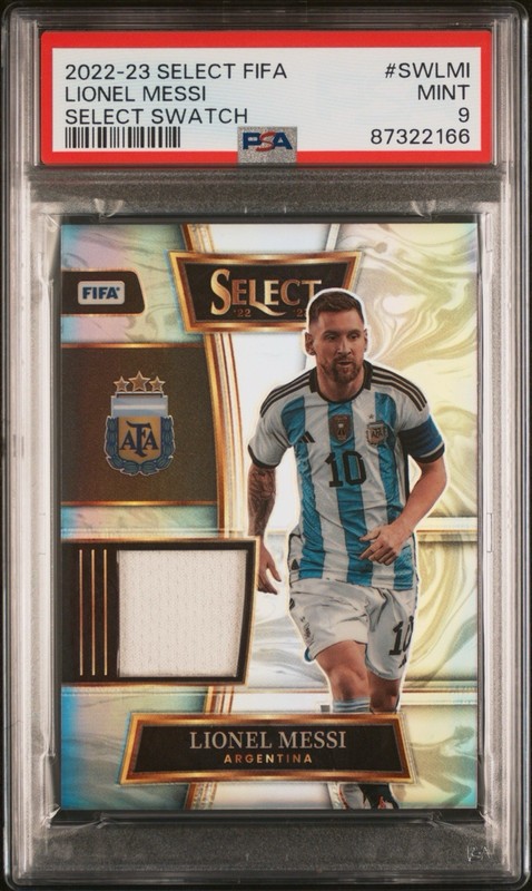 PSA 9: 2022-23 Panini Select FIFA #SW-LMI Select Swatches - Lionel Messi