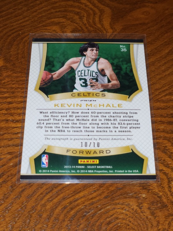 2013-14 Panini Select Kevin McHale On Card Auto Gold Prizm SSP #10/10 Celtics view 2