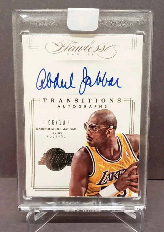 2012-13 Flawless Kareem Abdul-Jabbar #13 Transitions ON CARD Auto Lakers /10