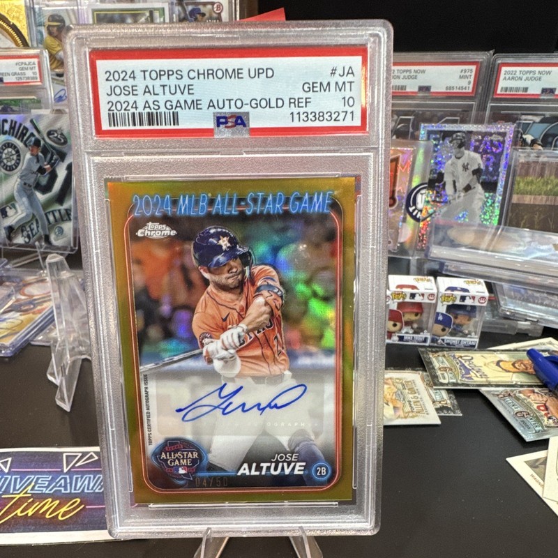 Topps 2024 Chrome Update Jose Altuve Auto Gold Refractor /50 PSA 10 Astros