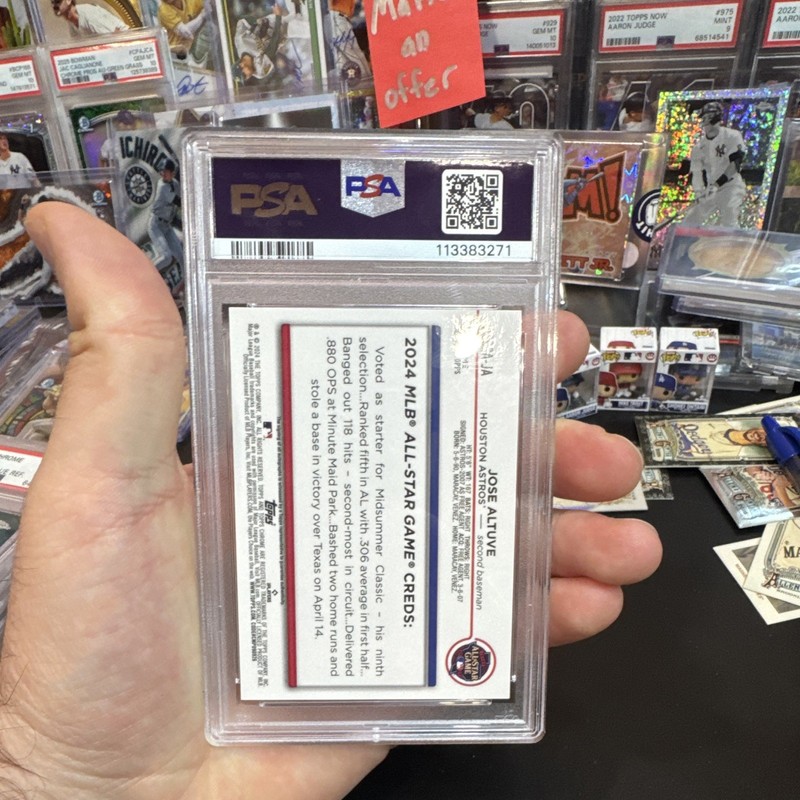 Topps 2024 Chrome Update Jose Altuve Auto Gold Refractor /50 PSA 10 Astros view 2