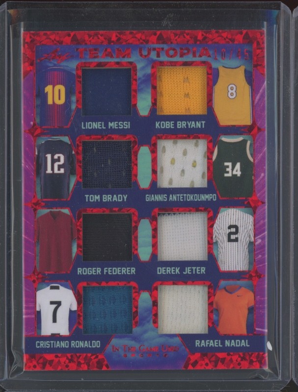 2022 Leaf In The Game Used Sport Lionel Messi Kobe Bryant Tom Brady 10/45 Jersey