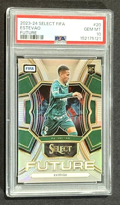 2023-24 PANINI SELECT PRIZM FIFA ESTEVAO FUTURE ROOKIE CARD RC GEM MINT PSA 10