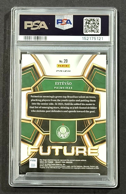 2023-24 PANINI SELECT PRIZM FIFA ESTEVAO FUTURE ROOKIE CARD RC GEM MINT PSA 10 view 2