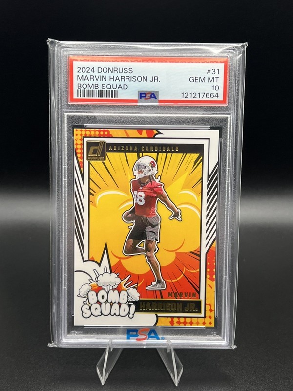 2024 Panini Donruss Bomb Squad #31 Marvin Harrison Jr. RC PSA 10 Cardinals