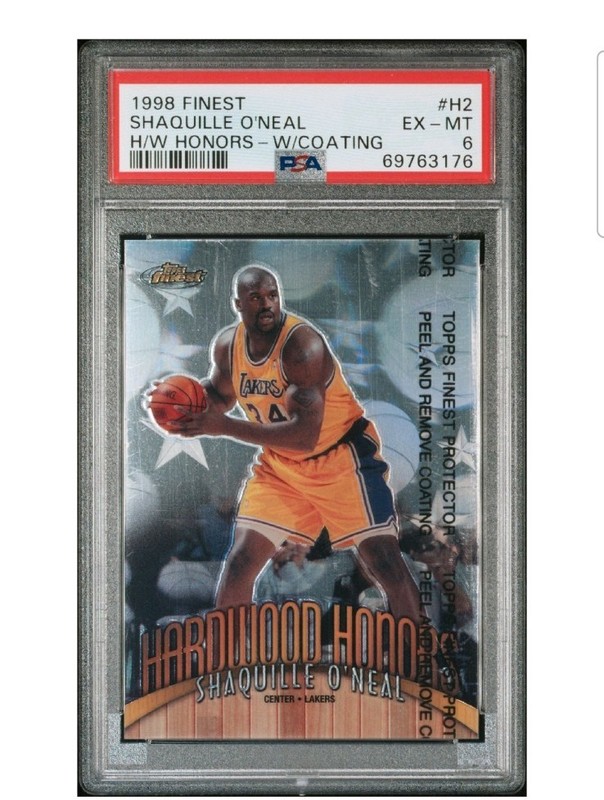 Shaquille O'Neal 1998 Finest Hardwood Honors #H2 W/Coating PSA 6 Only 5 Higher