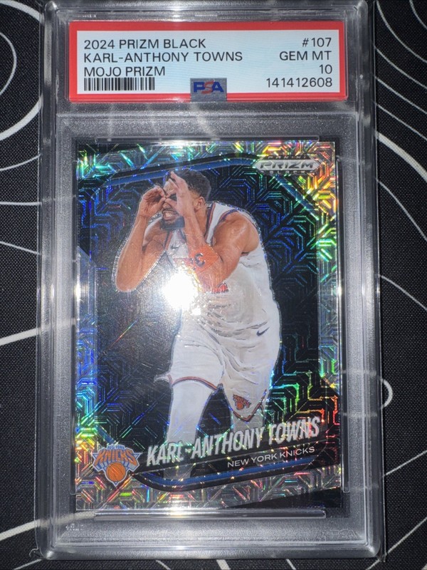 2024-25 Panini Prizm Black Karl-Anthony Towns #107 Basketball MOJO 4/25 PSA 10