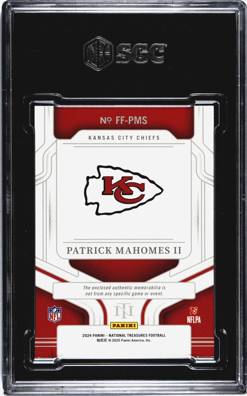 Patrick Mahomes 2024 National Treasures SGC 9 Framed Fabrics Patch Silver /25 view 2