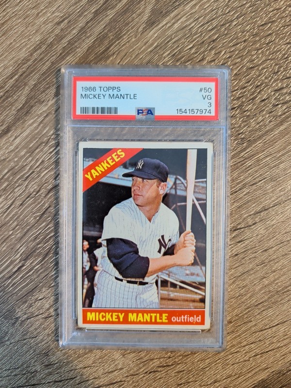 1966 Topps Mickey Mantle #50 Yankees PSA 3 Well Centered 