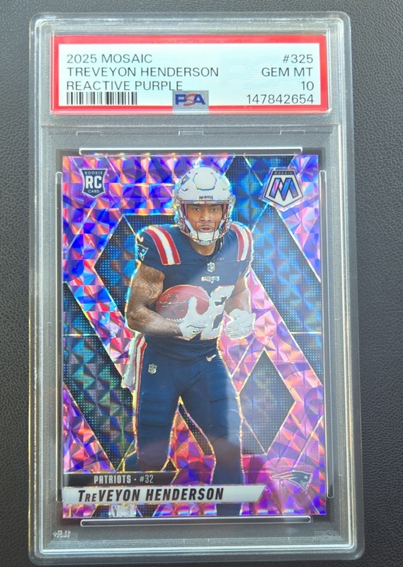 2025 Mosaic -TreVeyon Henderson #325 Reactive Purple PSA 10
