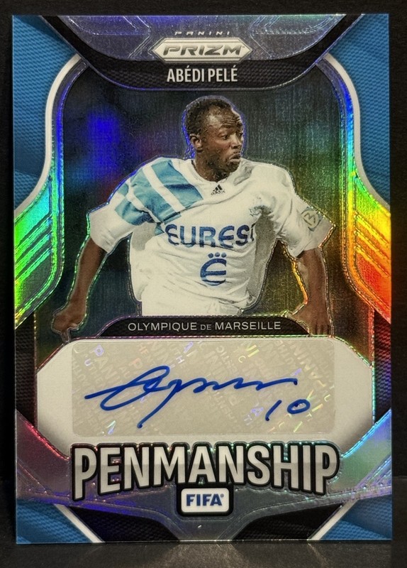 2025-26 Panini Prizm FIFA Marseille Abedi Pele Penmanship Auto Silver Prizm /49