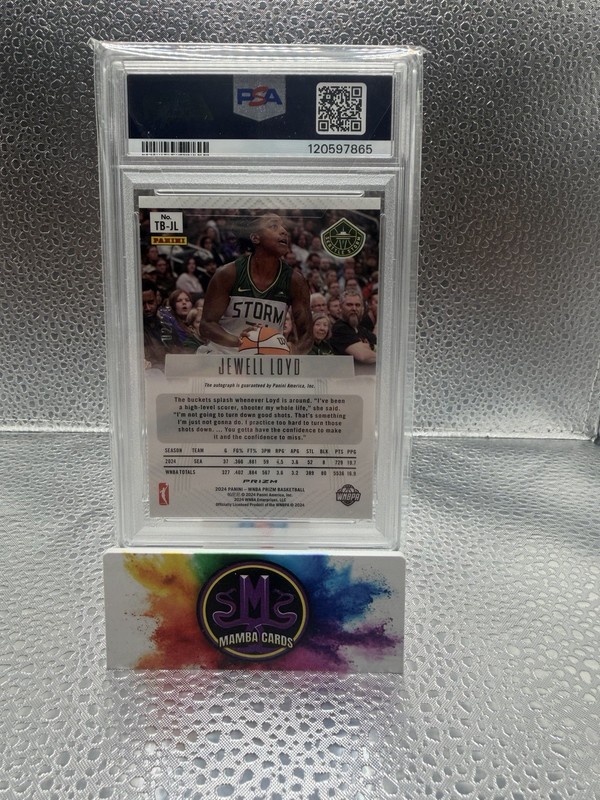 2024 Panini Prizm WNBA Jewell Loyd /25 Auto PSA 10 view 2
