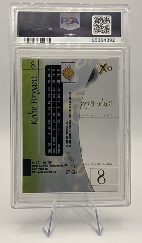 1997-98 E-X2001 #8 Kobe Bryant PSA 9.  2nd Year Lakers view 2