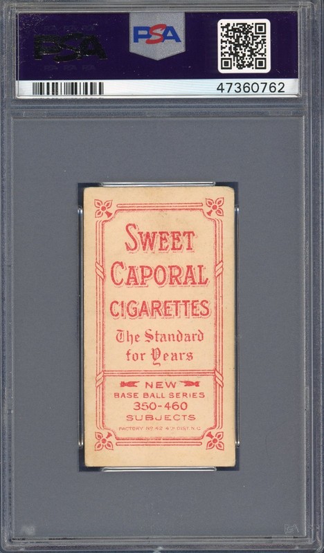 1909 T206  RARE Sweet Caporal 350-460 42  PSA 3.5 Jimmy Scheckard Glove Showing view 2