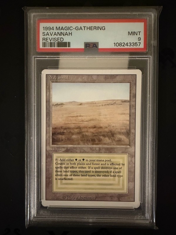 MTG Magic The Gathering Savannah Revised Edition Rare Dual Land PSA 9 Mint