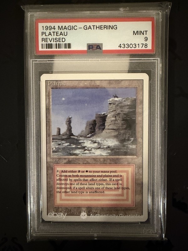 Magic the Gathering Revised Plateau Dual Land Rare PSA 9 Mint