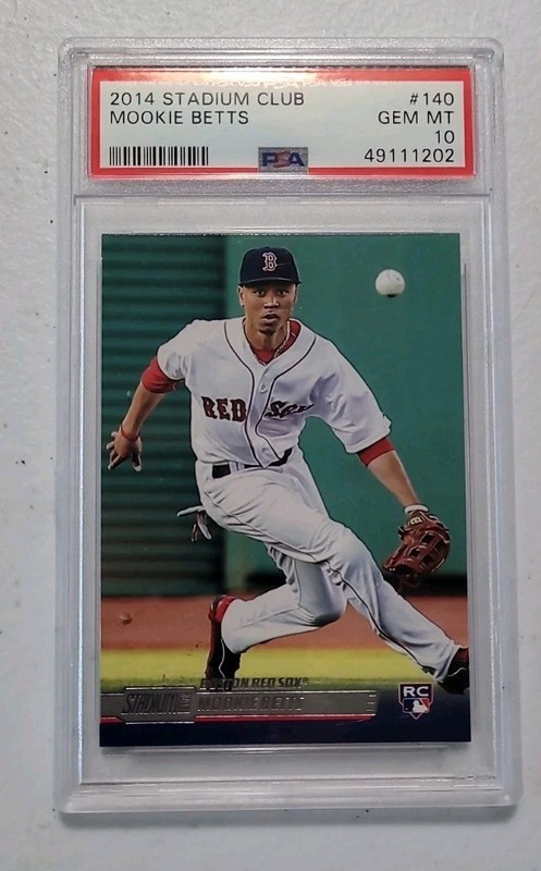 2014 Stadium Club #140 Mookie Betts Rookie Card RC Red Sox PSA 10 Gem Mint