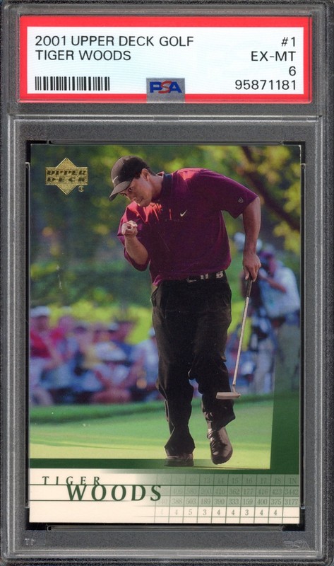 2001 Upper Deck #1 Tiger Woods Rookie PSA 6 PGA Tour Golf RC Card (1181)