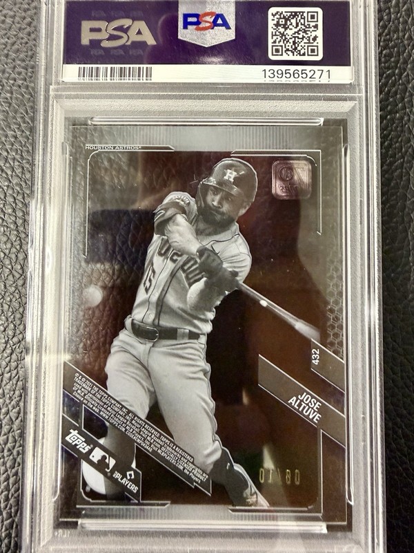 2021 Topps Jose Altuve 🔥Clear Acetate #8/10 PSA 6 view 2