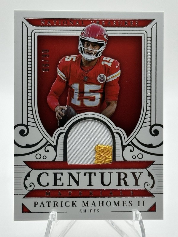 Panini 2025 National Treasures Patrick Mahomes II Century Materials CM-PMS 66/99