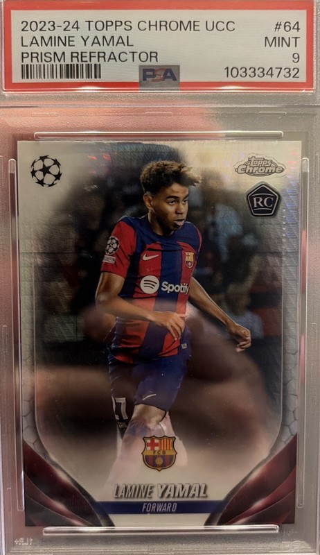2023-24 Topps Chrome UEFA Club Competitions - Lamine Yamal #64 Prism...