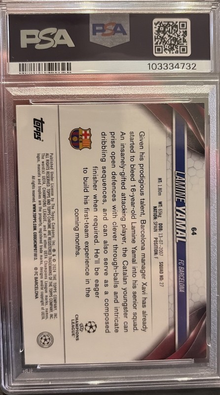 2023-24 Topps Chrome UEFA Club Competitions - Lamine Yamal #64 Prism... view 2