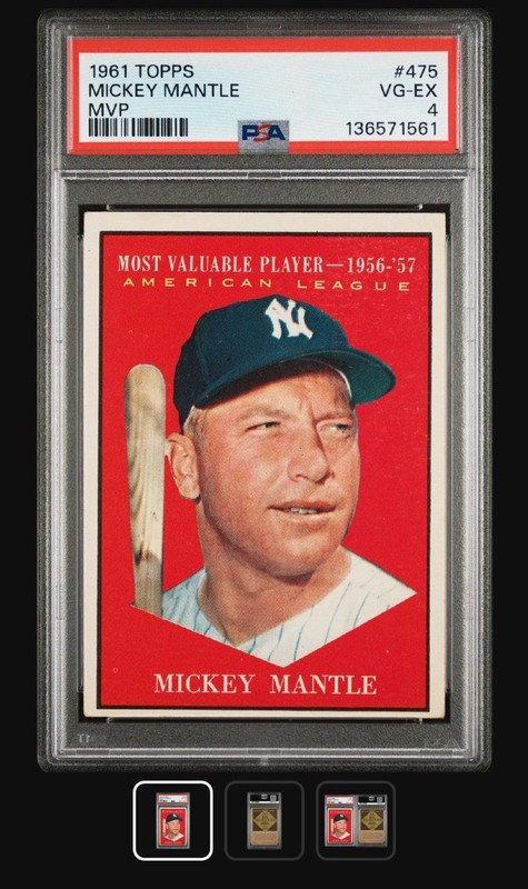 1961 Topps Set-Break #475 Mickey Mantle Mvp PSA 4 VG-EX GREAT COLOR!!