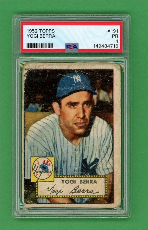 1952 Topps #191 Yogi Berra ** PSA PR 1 ** New York Yankees vintage baseball card