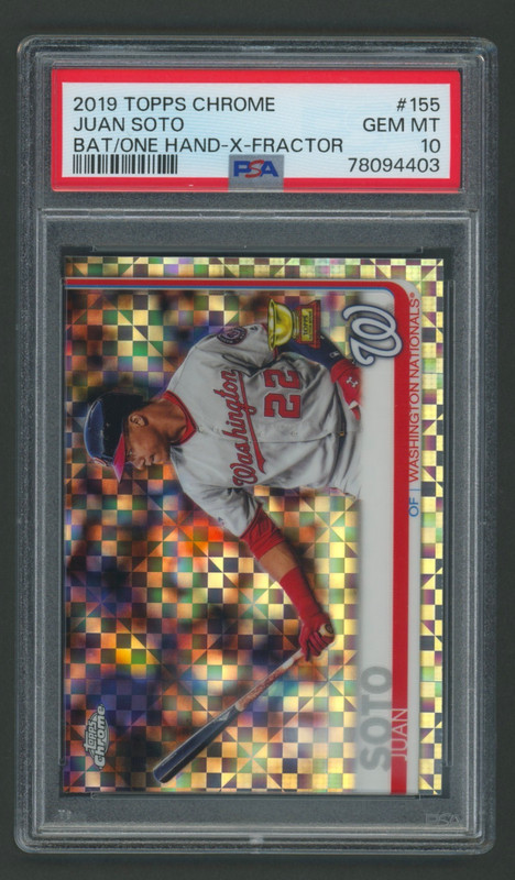 2019 PSA 10 GEM MINT Topps Chrome XFRACTOR 155 Juan Soto GOLD AS Rookie Cup (403