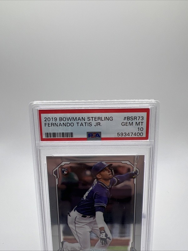 2019 Bowman Sterling Fernando Tatis Jr. RC Rookie #BSR-73 Padres PSA 10 GEM MINT view 2