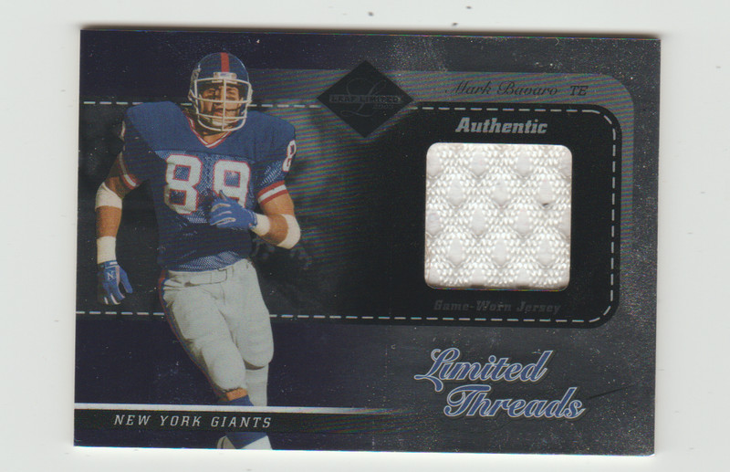 2003 DONRUSS LIMITED THREADS MARK BAVARO GAME-WORN JERSEY NON-AUTO S/N OO5/100