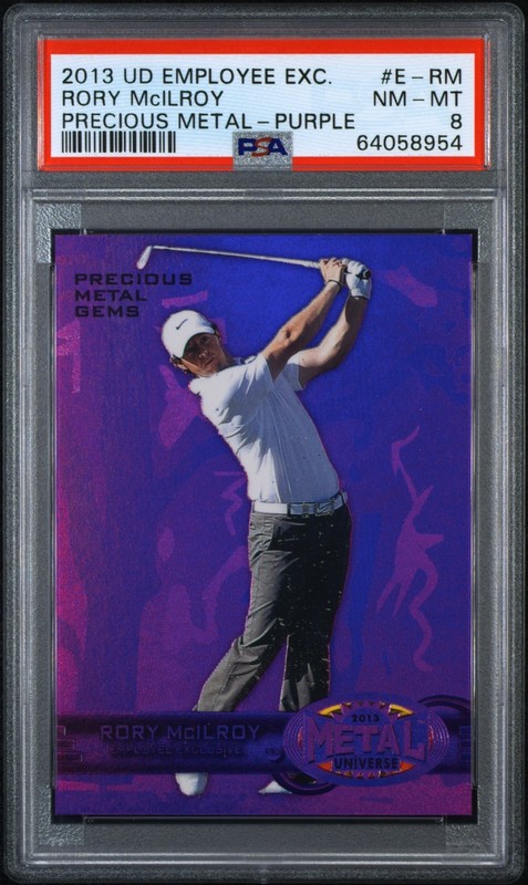 2013 UD Employee Exclusive #E-RM Rory Mcilroy Precious Metal Gems /125 PSA 8
