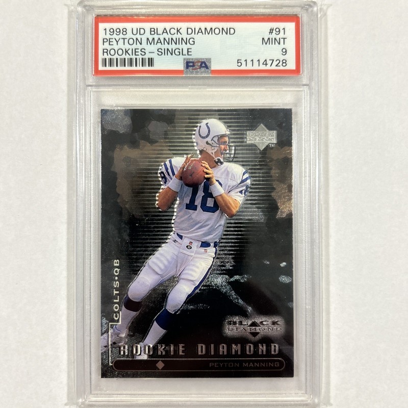 1998 Upper Deck Black Diamond Rookies Single - PEYTON MANNING - PSA 9 Mint (RC)