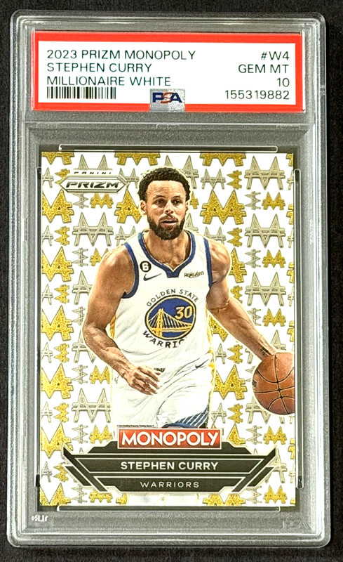 2023-24 PANINI PRIZM MONOPOLY STEPHEN CURRY MILLIONAIRE WHITE GEM MINT PSA 10