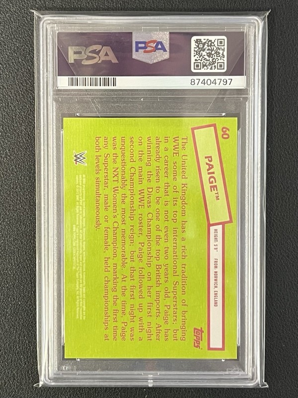 2015 Paige Topps WWE Heritage #60 RC Rookie Graded PSA 10 Saraya view 2