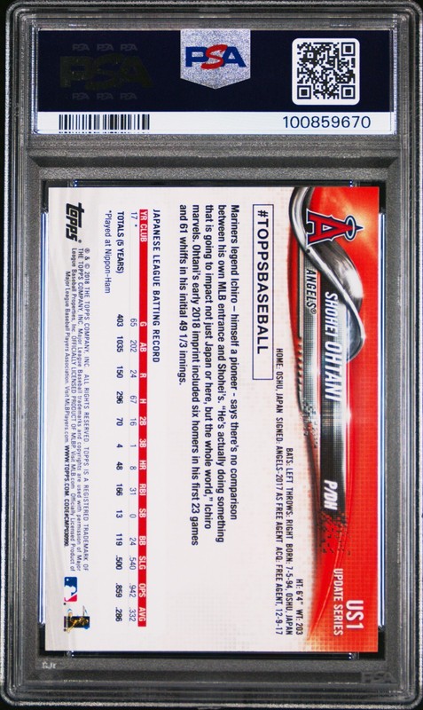 2018 Topps Update #US1 Shohei Ohtani Rookie Pitching in Red Jersey RC PSA 10 view 2
