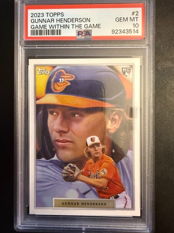 PSA 10 Gunnar Henderson 2023 Topps Game Within the Game #2 SP Rookie Card