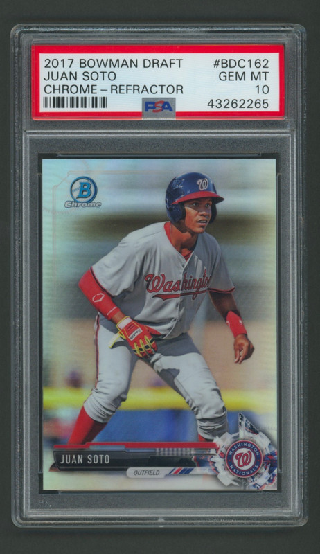 2017 PSA 10 GEM MINT Bowman Chrome Draft REFRACTOR Juan Soto Rookie 162 RC!