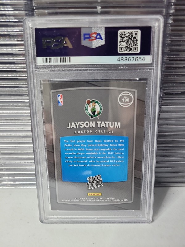 2017-18 Panini Donruss Optic - Rated Rookie Jayson Tatum #198 (RC) view 2