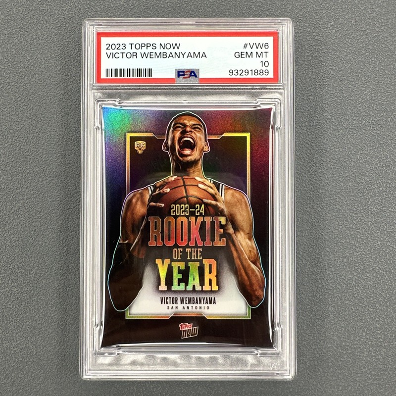 2023-24 Topps Now Victor Wembanyama Rookie of the Year VW-6 Spurs RC PSA 10 GEM