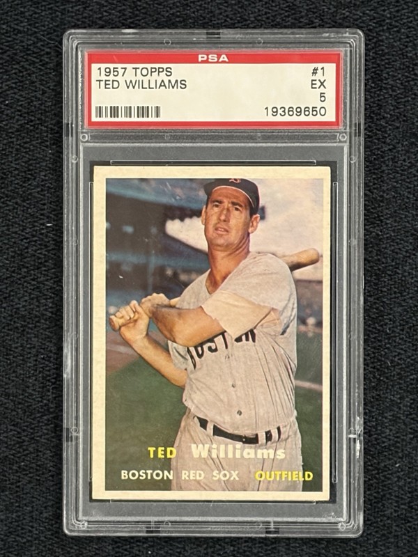 1957 Topps Ted Williams PSA 5 EX  card #1 Red Sox HOF