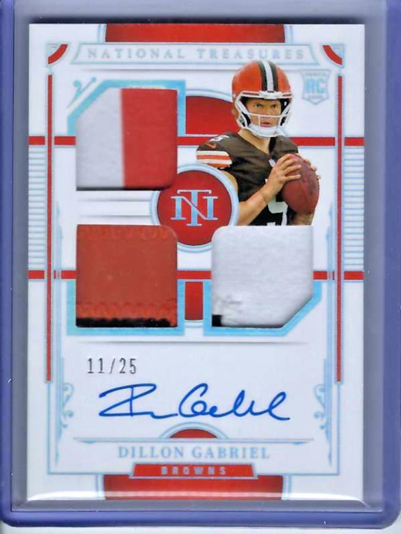 2025 Panini National Treasures Dillon Gabriel Triple Patch Rookie Auto /25 RPA