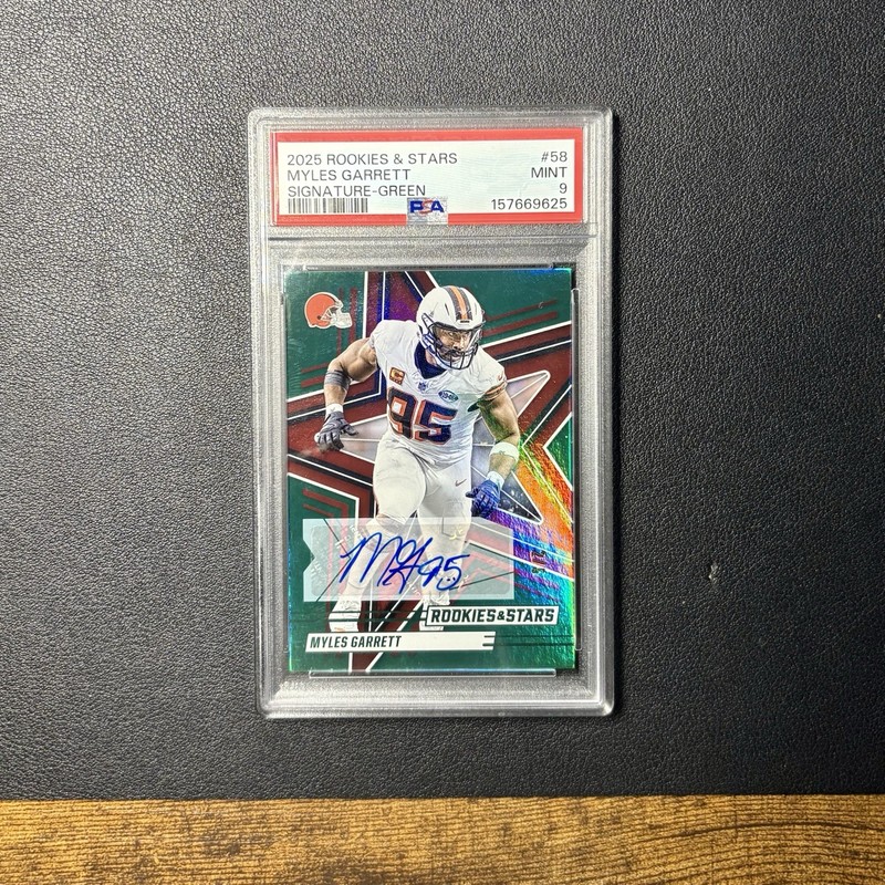 2025 Panini Rookies & Stars - Myles Garrett Green Auto 2/5 PSA 9