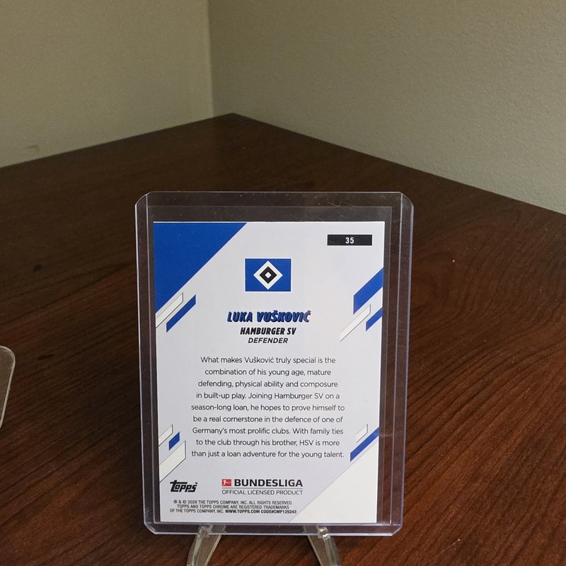 luka vuskovic Topps Chrome Bundesliga Sapphire Rookie Green /99 view 2