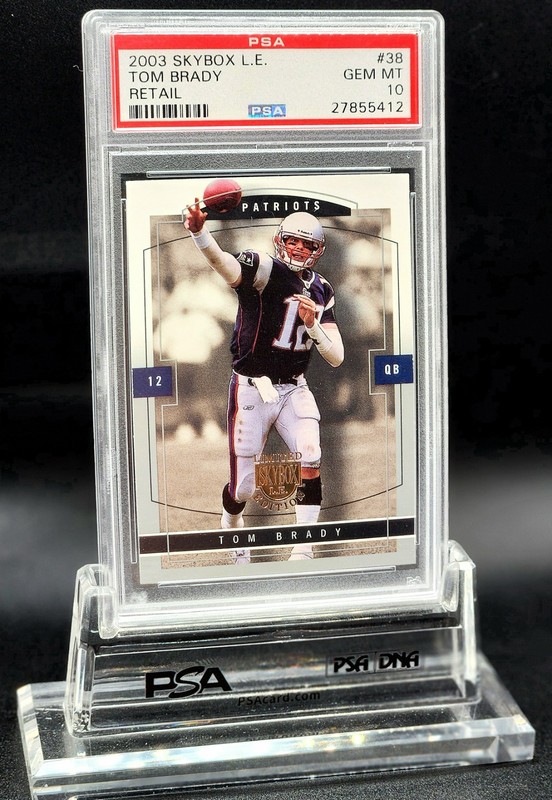 TOM BRADY PSA 10 POP 10 SP 2003 SKYBOX LIMITED EDITION RETAIL #38 GEM MINT PATS