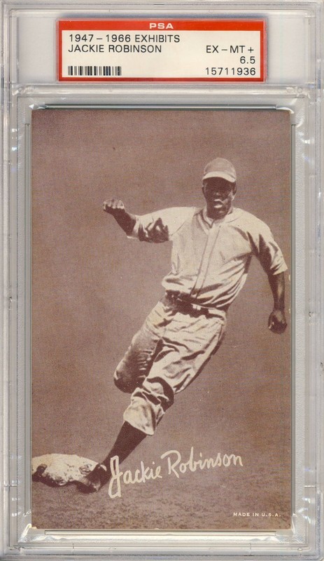 1947-66 Exhibits, Jackie Robinson, Brooklyn Dodgers, HOF, PSA6.5