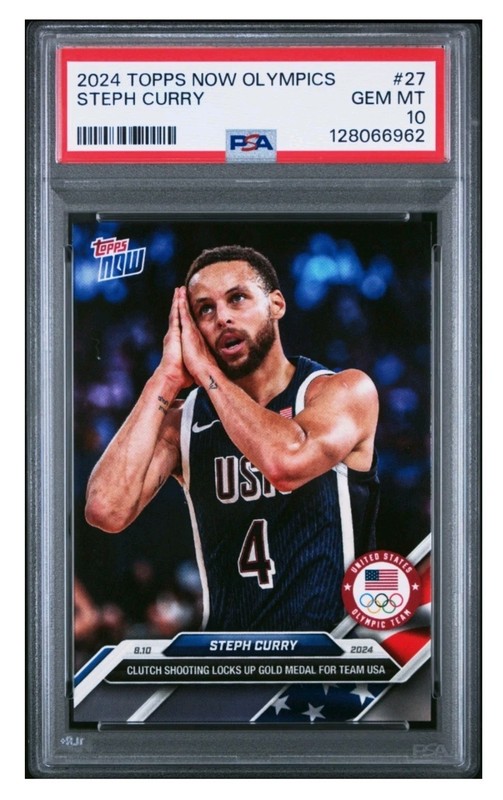 2024 Topps Now Olympics Steph Curry #27 PSA 10 GEM MINT USA Basketball Warriors