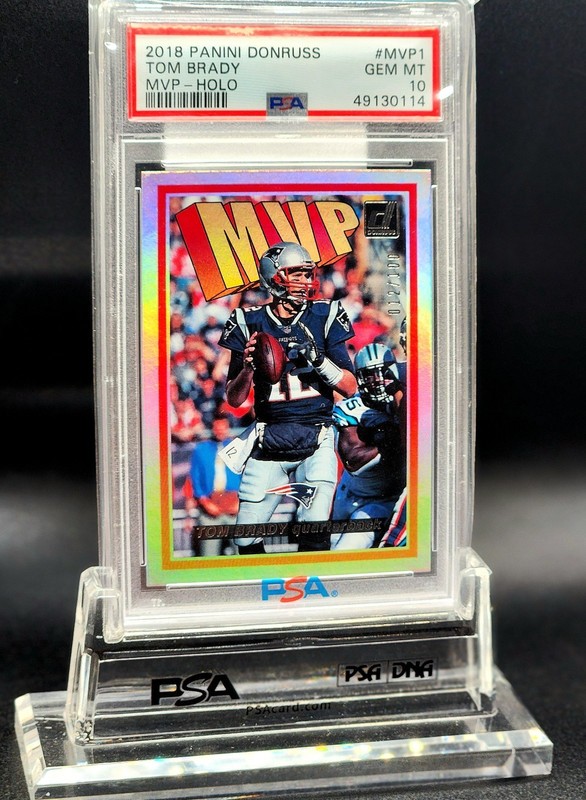 Tom Brady Jersey Number Match 2018 Donruss MVP1 HOLO # 12/100 PSA 10 GEM MINT