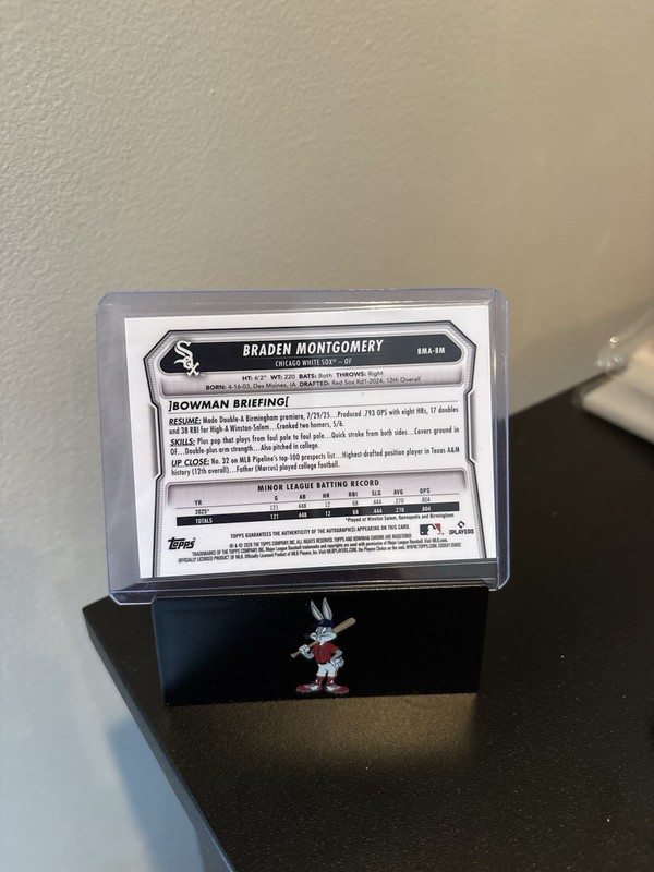 2026 Bowman Chrome Braden Montgomery #BMA-BM White Sox Mojo Auto view 2